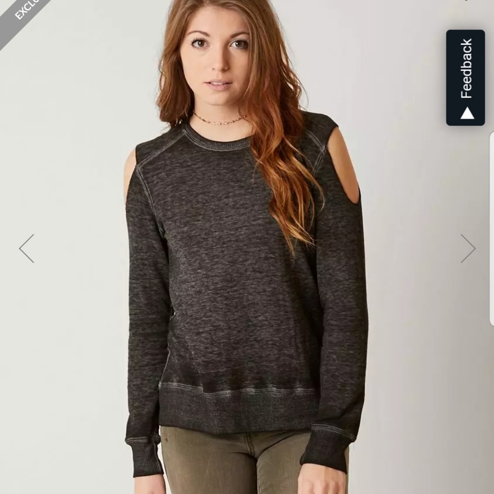 Modish Rebel Cold Shoulder Crew-Neck Sweatshirt